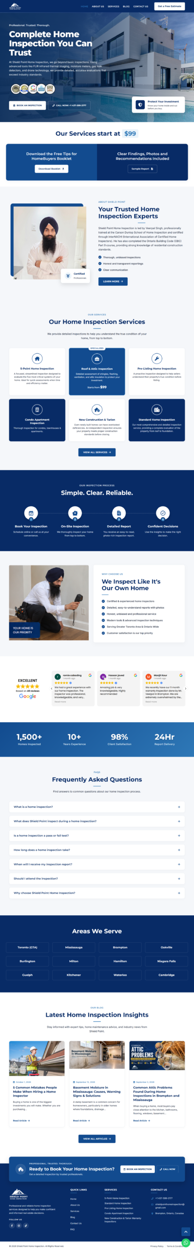 Shieldpoint Home Inspection website screenshot