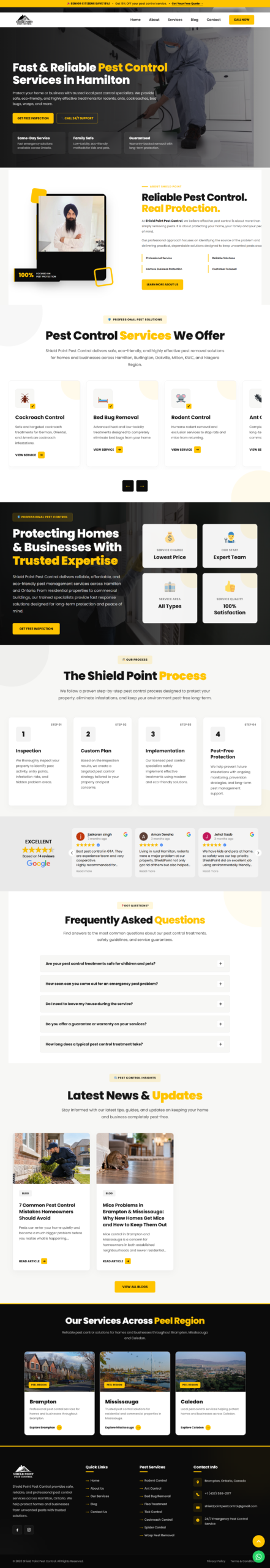 Shieldpoint Pest Control website screenshot