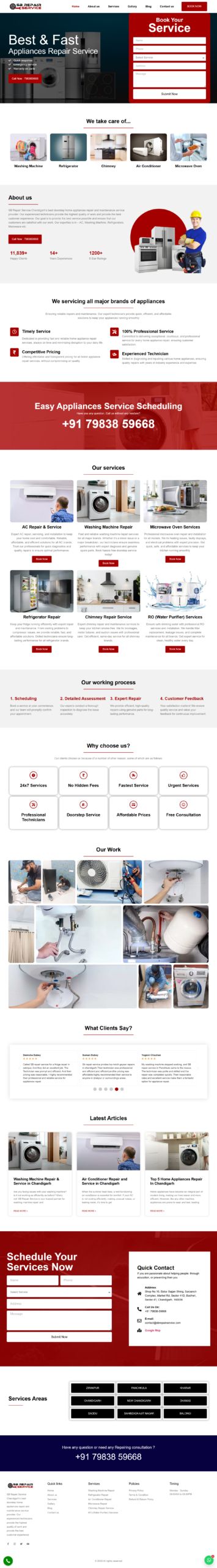 SB Repair Service website screenshot